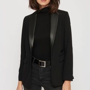 Dynamite Leather Lapel Black Blazer - XS NWT